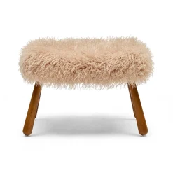 Fashion Horgans Frankie Chair & Ottoman Set Brown Faux Fur