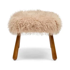 Fashion Horgans Frankie Chair & Ottoman Set Brown Faux Fur
