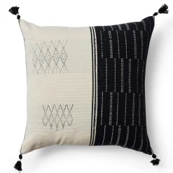 New Horgans Hachi Handwoven Cushion A 55x55 Black & White