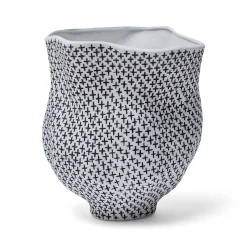 New Horgans Hana Vase Large Black & White
