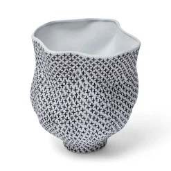 New Horgans Hana Vase Large Black & White