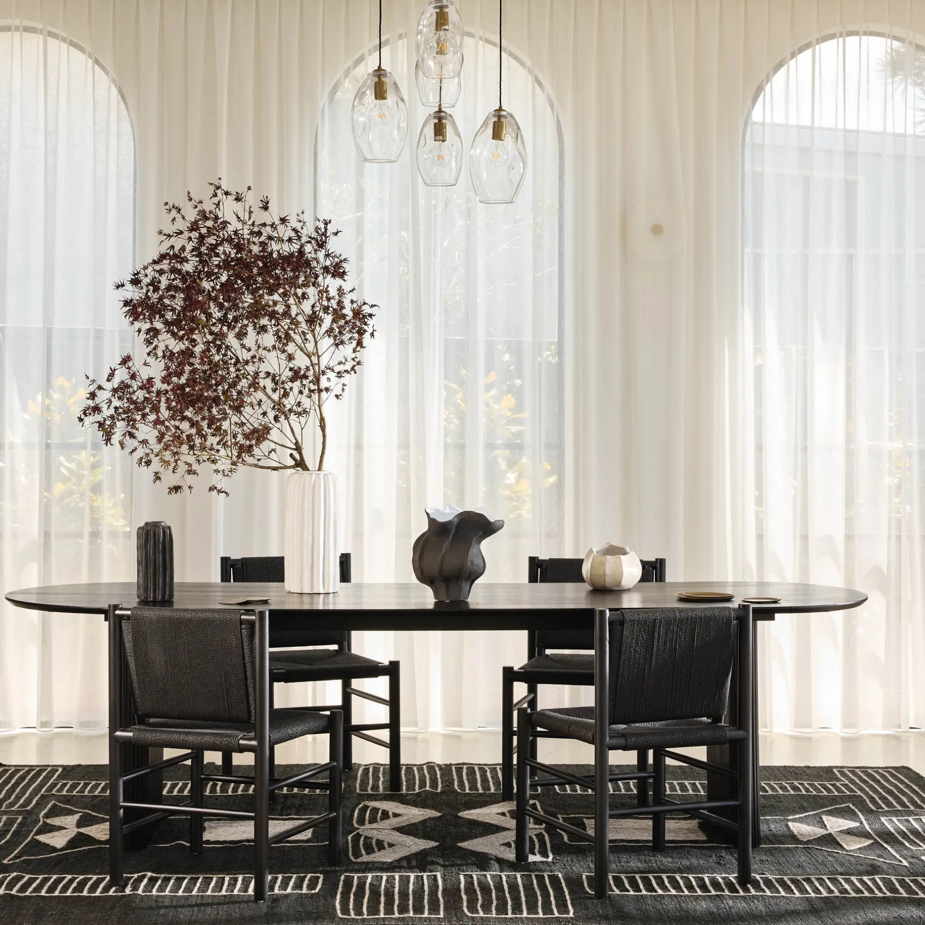 Clearance Horgans Henry Dining Table Black Stain