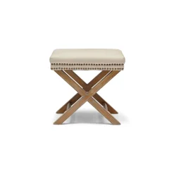Best Horgans Keir Studded Ottoman Natural