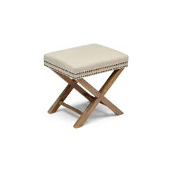 Best Horgans Keir Studded Ottoman Natural