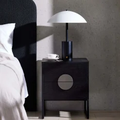 Best Horgans Luna II Bedside Pewter Black