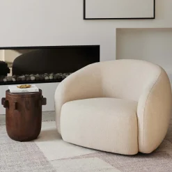 New Horgans Maiko Side Table Brown Dark Brown Stain Timber