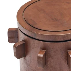 New Horgans Maiko Side Table Brown Dark Brown Stain Timber