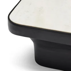 New Horgans Malmo Marble Coffee Table Small White & Black