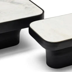 New Horgans Malmo Marble Coffee Table Small White & Black