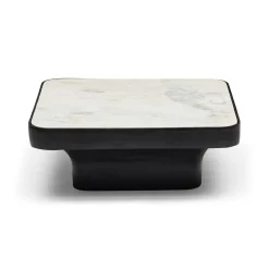 New Horgans Malmo Marble Coffee Table Large White & Black