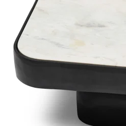 New Horgans Malmo Marble Coffee Table Large White & Black