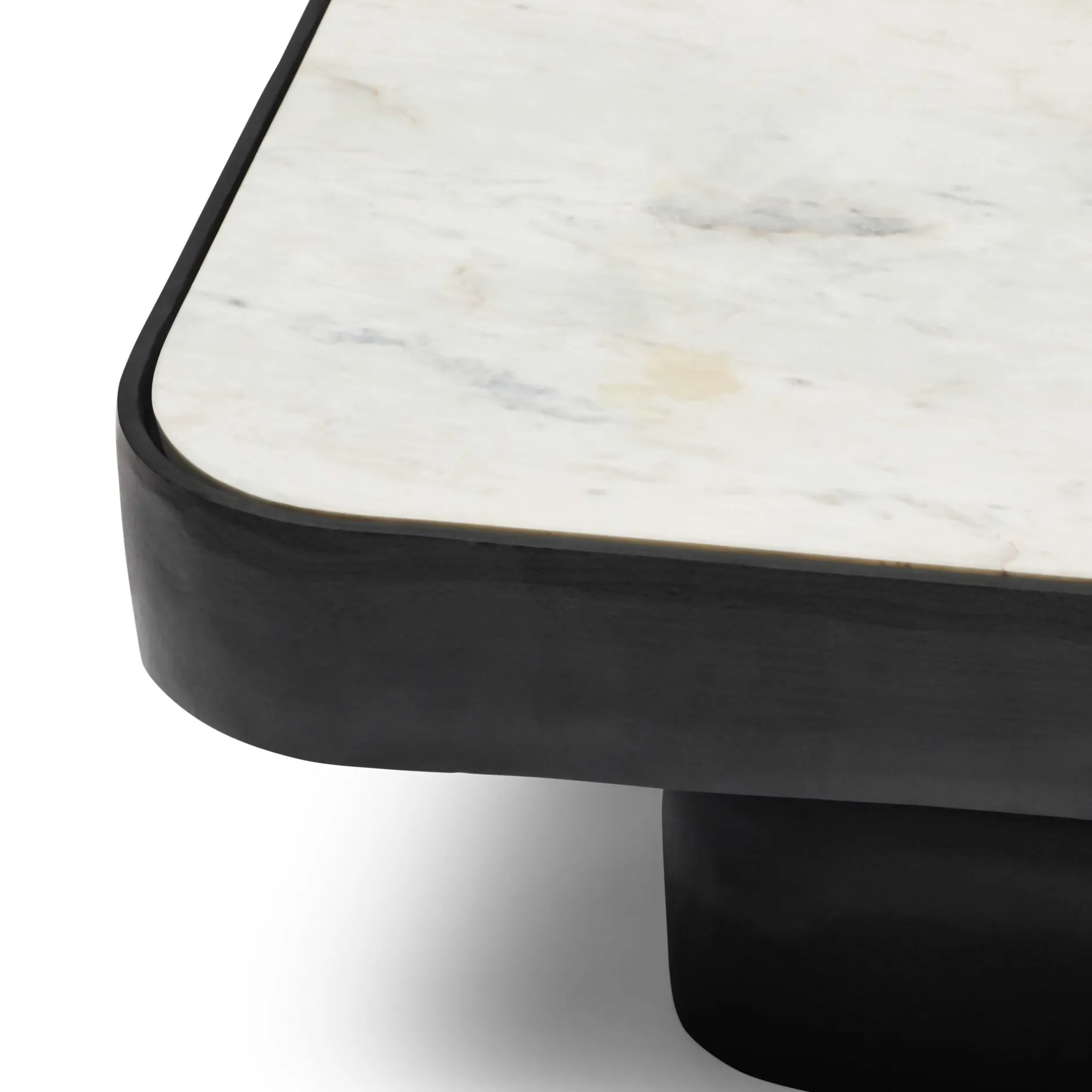 New Horgans Malmo Marble Coffee Table Large White & Black