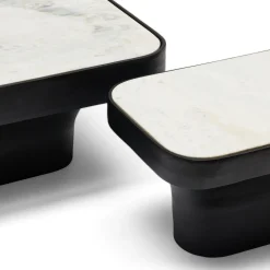 New Horgans Malmo Marble Coffee Table Large White & Black