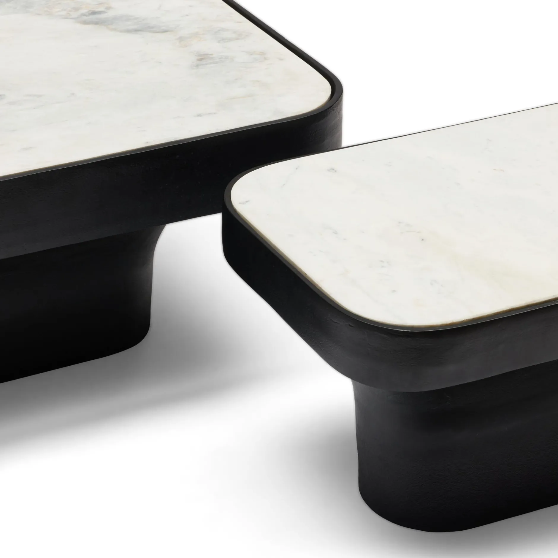 New Horgans Malmo Marble Coffee Table Large White & Black
