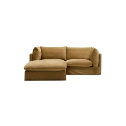 Hot Horgans Mia Modular Sofa Sand 2 Seat with Ottoman Sand Velvet