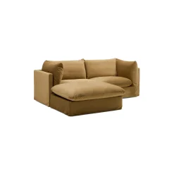 Hot Horgans Mia Modular Sofa Sand 2 Seat with Ottoman Sand Velvet