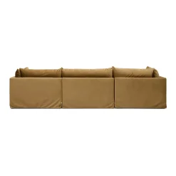 New Horgans Mia Modular Sofa Sand 3 Seat with Ottoman Sand Velvet