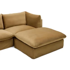 New Horgans Mia Modular Sofa Sand 3 Seat with Ottoman Sand Velvet