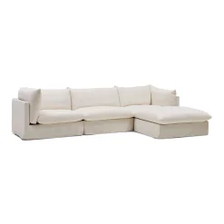 Sale Horgans Mia Modular Sofa 3 Seat with Ottoman Warm Ivory