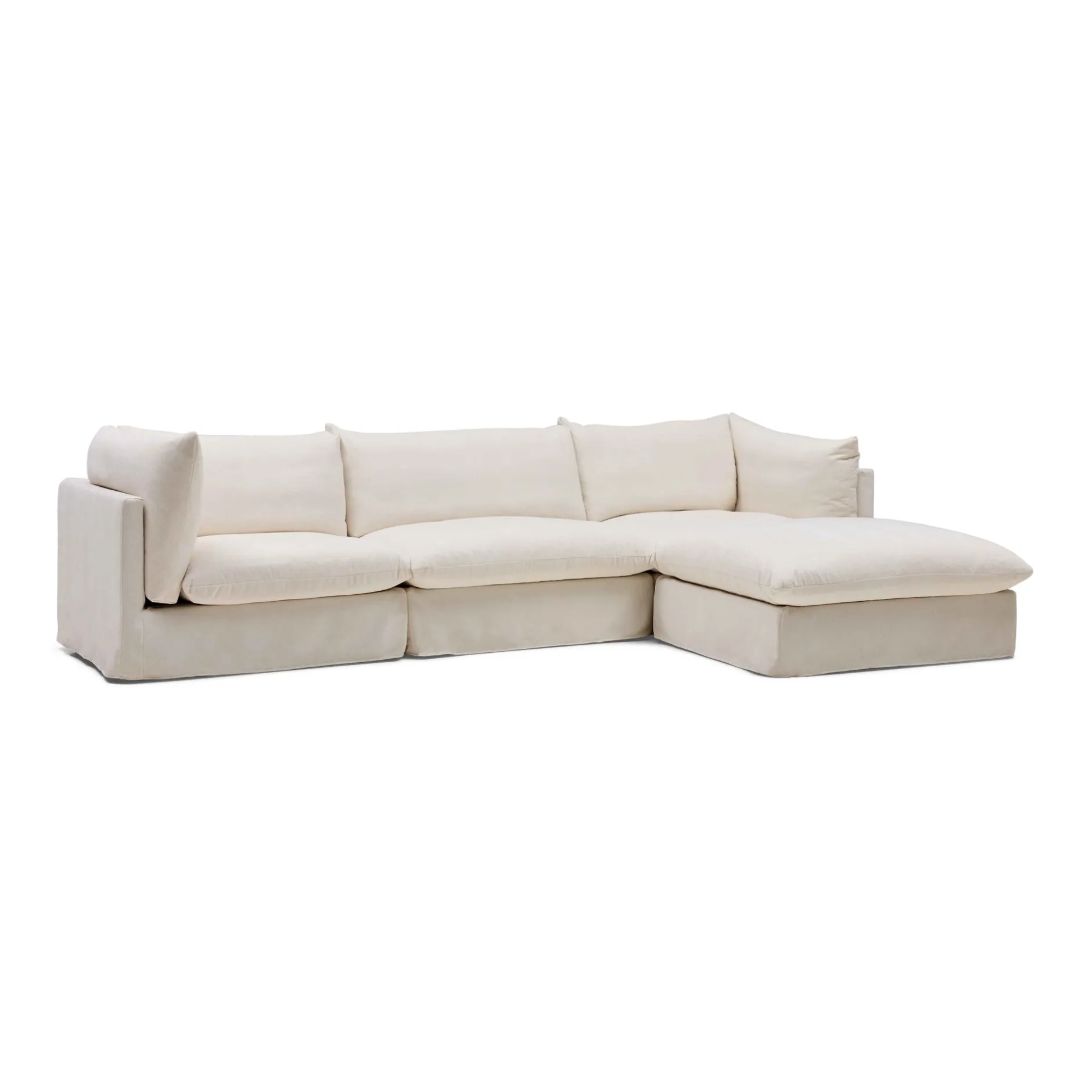 Sale Horgans Mia Modular Sofa 3 Seat with Ottoman Warm Ivory