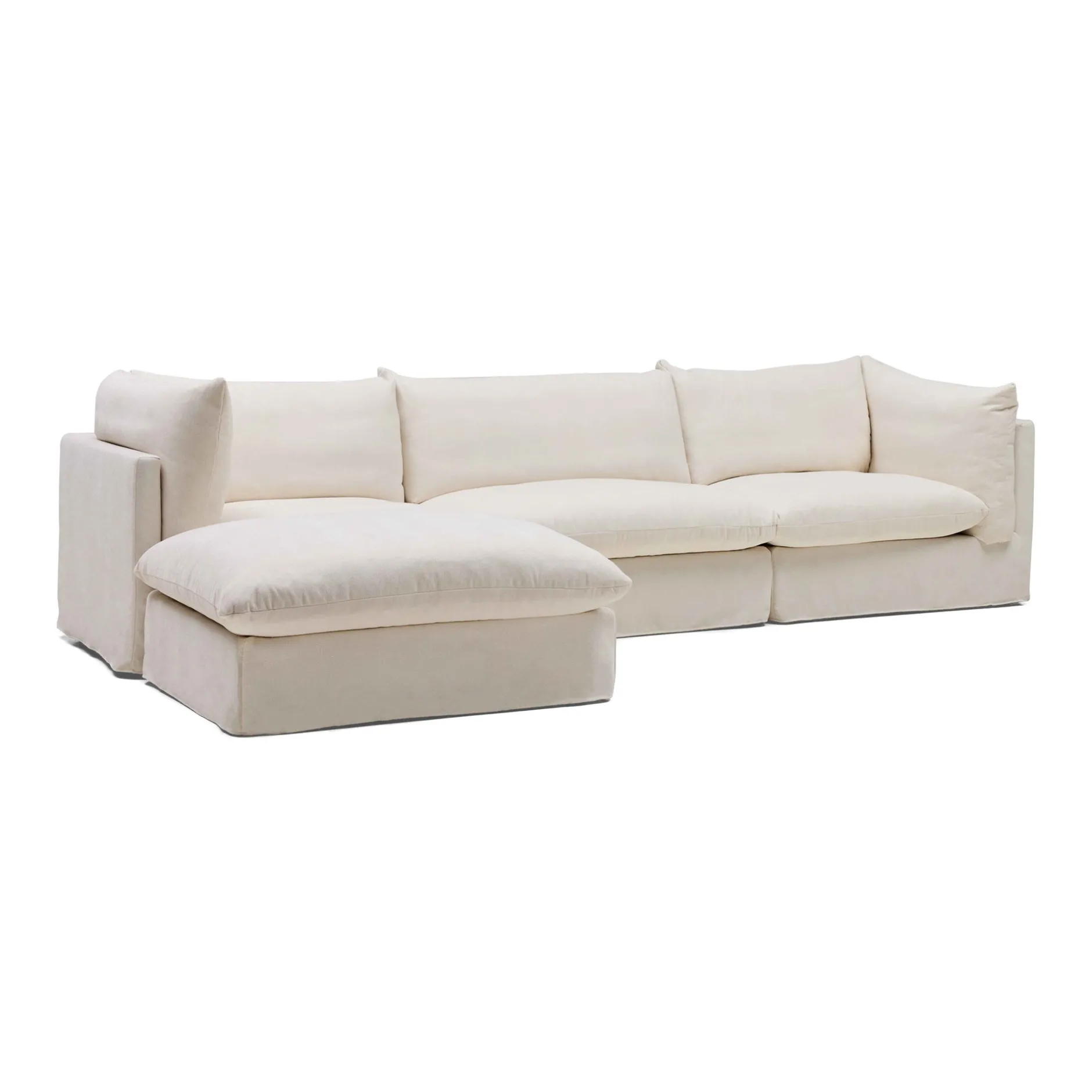 Sale Horgans Mia Modular Sofa 3 Seat with Ottoman Warm Ivory