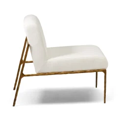 Discount Horgans Mila Chair & Gold Powder White