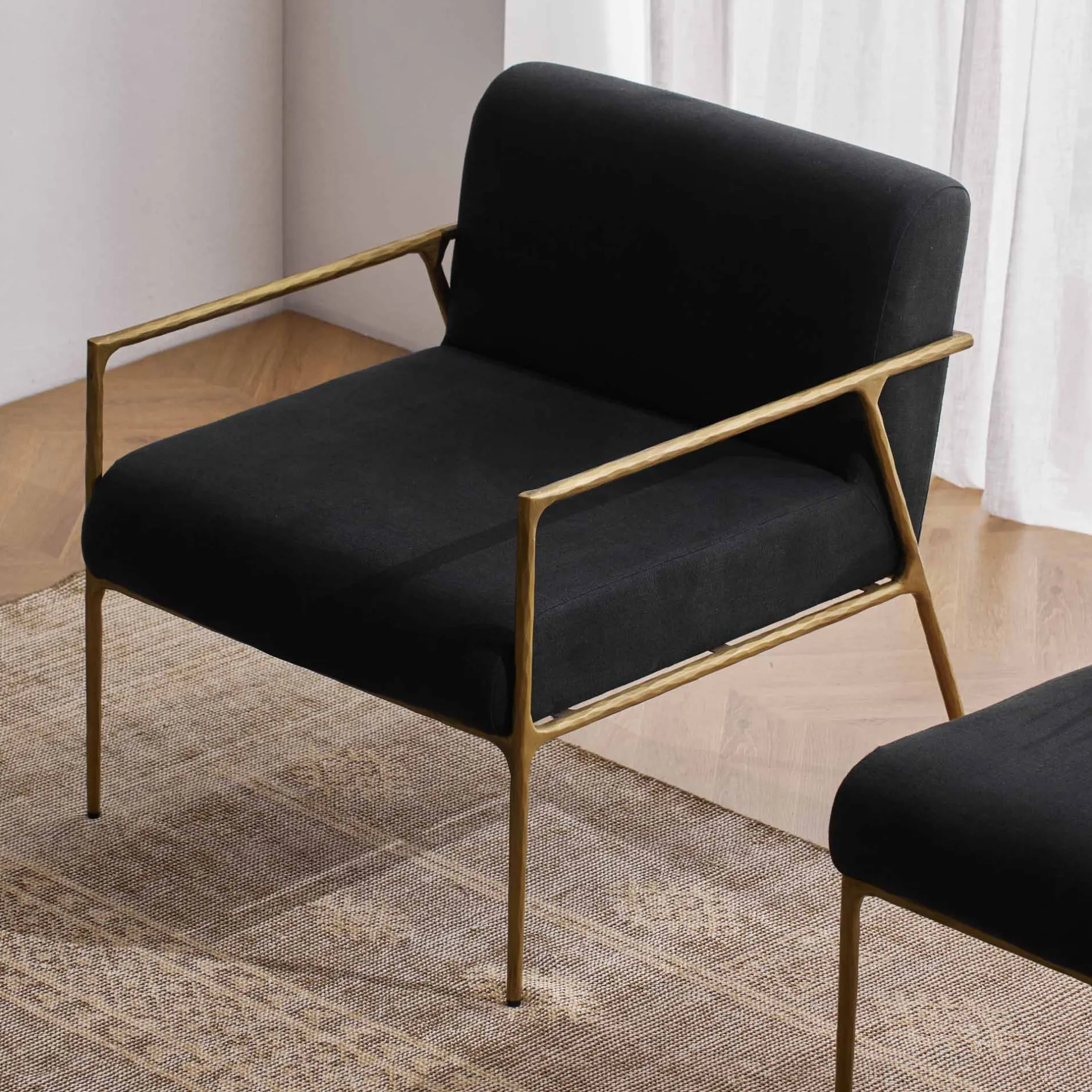New Horgans Mila Chair with Arms & Gold Black