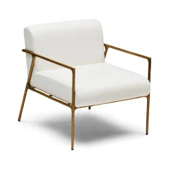 Discount Horgans Mila Chair with Arms & Gold Powder White