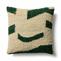 Outlet Horgans Mili Square Cushion 50x50 Green & White