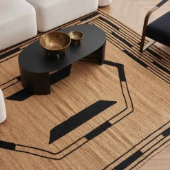 Outlet Horgans Monte Jute Rug 200 x 280 Natural & Black