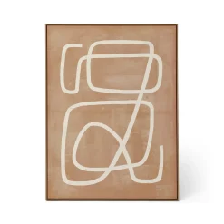 Hot Horgans Motu Framed Wall Art Set White & Tan