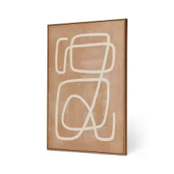 Hot Horgans Motu Framed Wall Art Set White & Tan