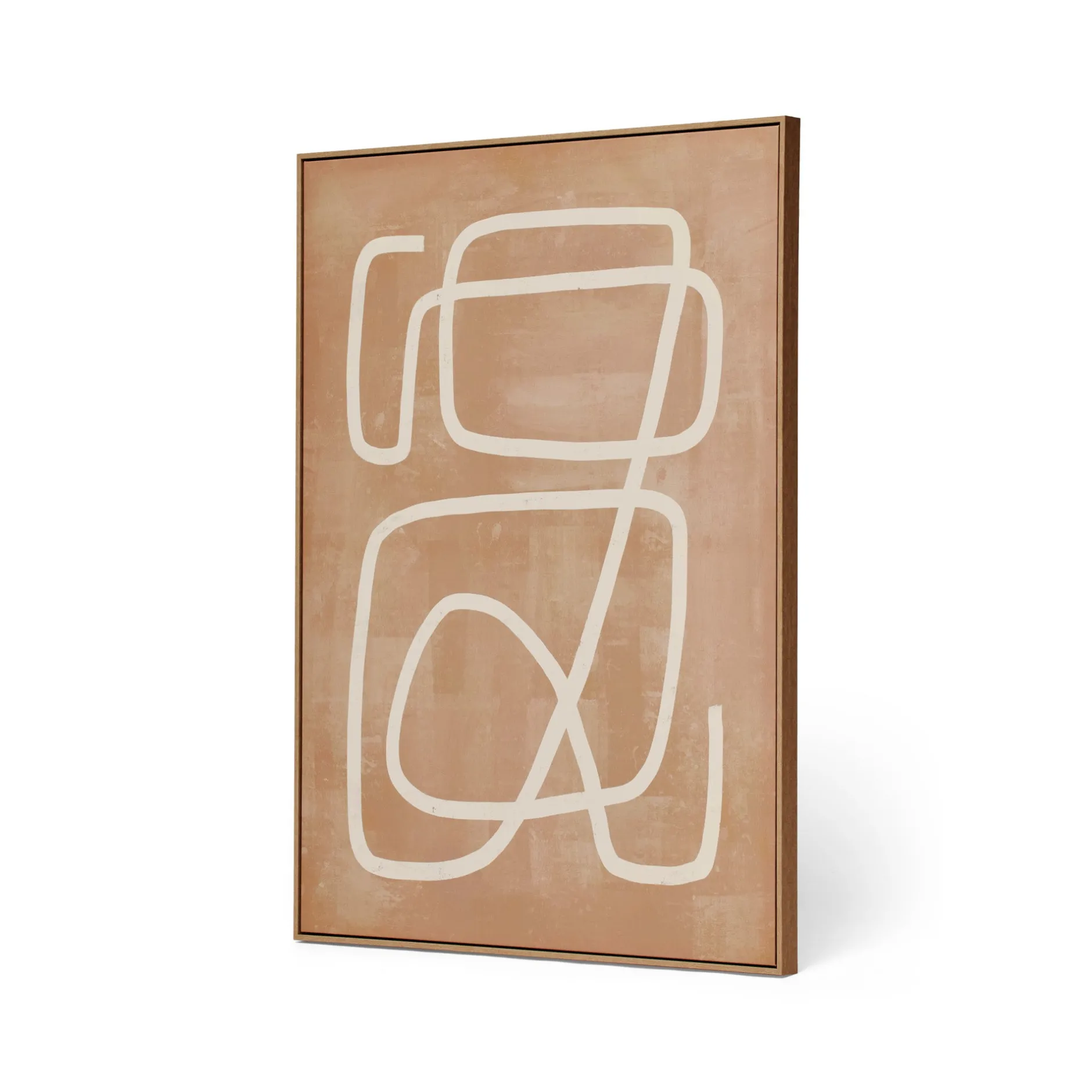 Hot Horgans Motu Framed Wall Art Set White & Tan
