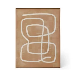 Hot Horgans Motu Framed Wall Art Set White & Tan