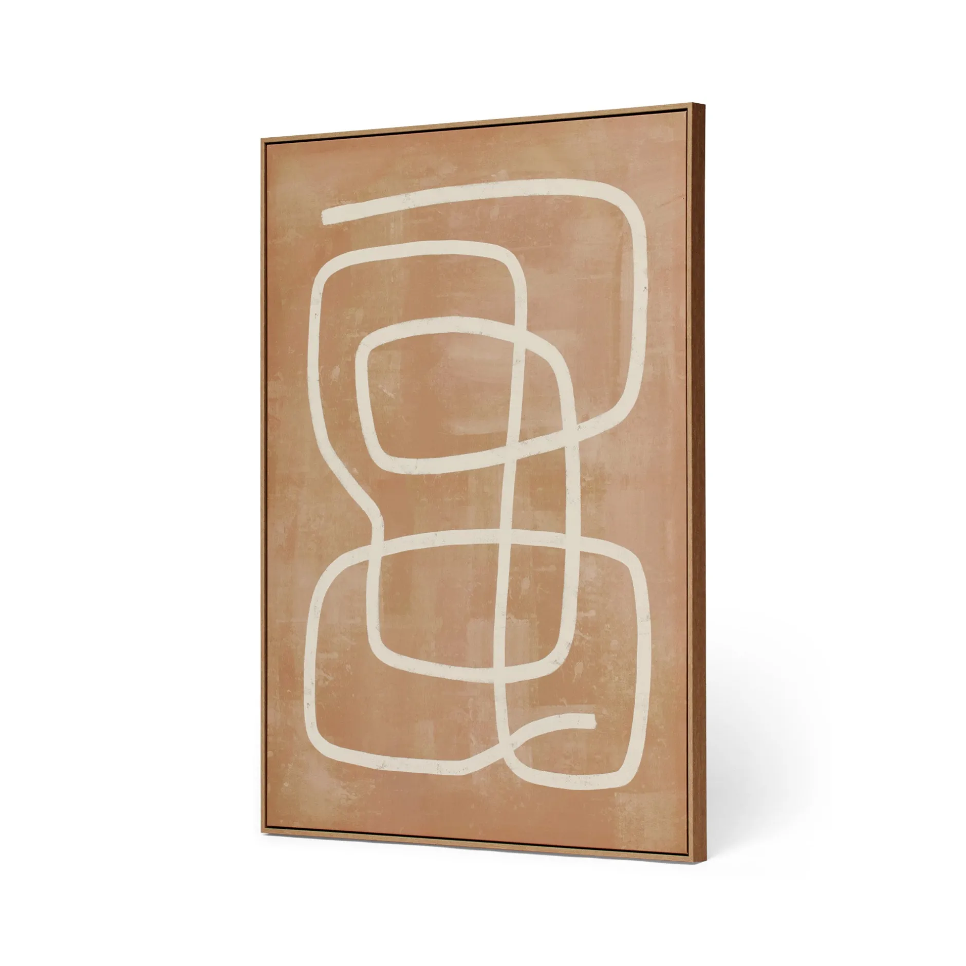 Hot Horgans Motu Framed Wall Art Set White & Tan