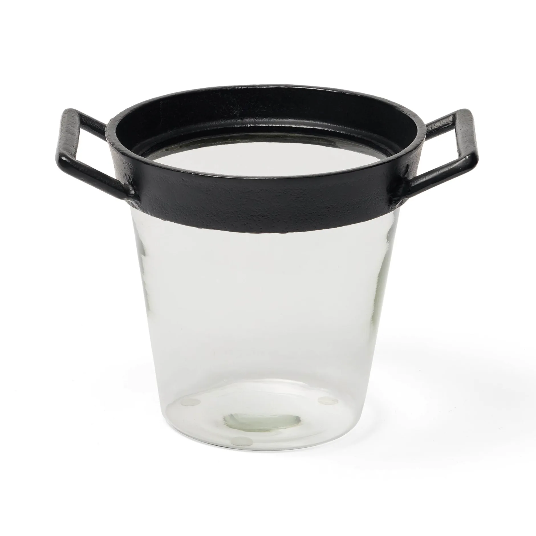 Outlet Horgans Neva Glass Ice Bucket Small Black & Glass