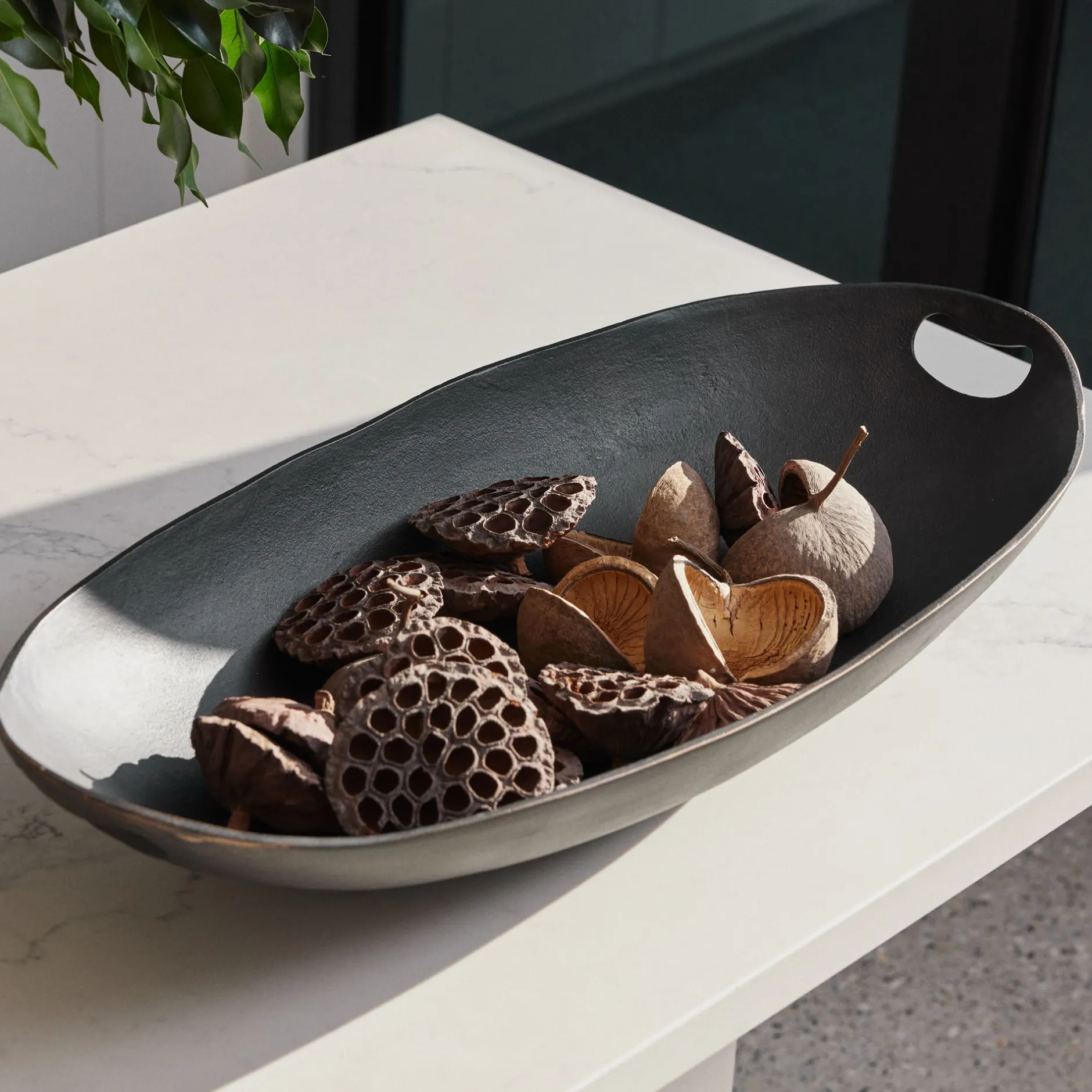 Clearance Horgans Noir Oval Bowl Bronze Black
