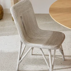 Clearance Horgans Nusa Dining Chair White Rattan