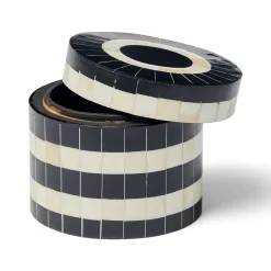 Clearance Horgans Ohida Box Round White & Black