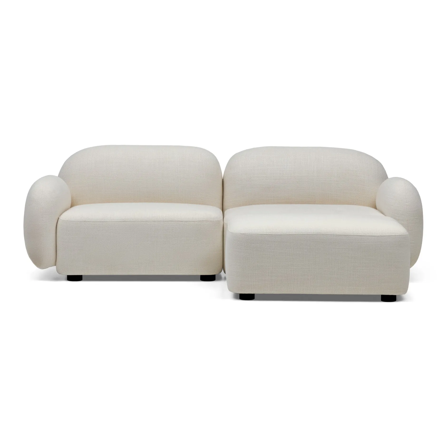 Best Horgans Oslo Modular Sofa 2 Seat with Ottoman Frosted Ivory