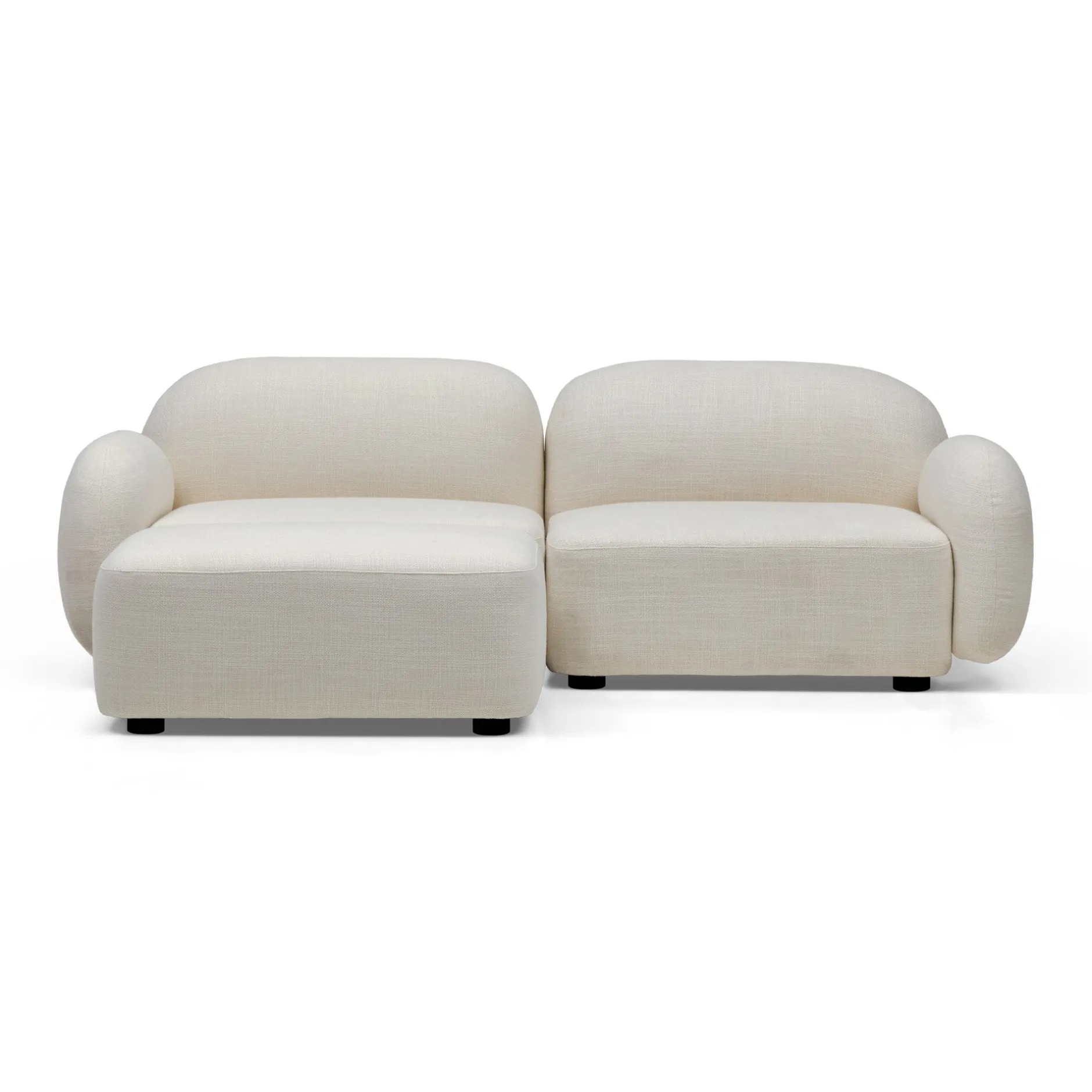 Best Horgans Oslo Modular Sofa 2 Seat with Ottoman Frosted Ivory
