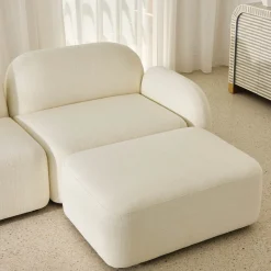 Best Horgans Oslo Modular Sofa 2 Seat with Ottoman Frosted Ivory