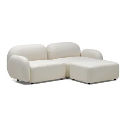 Best Horgans Oslo Modular Sofa 2 Seat with Ottoman Frosted Ivory