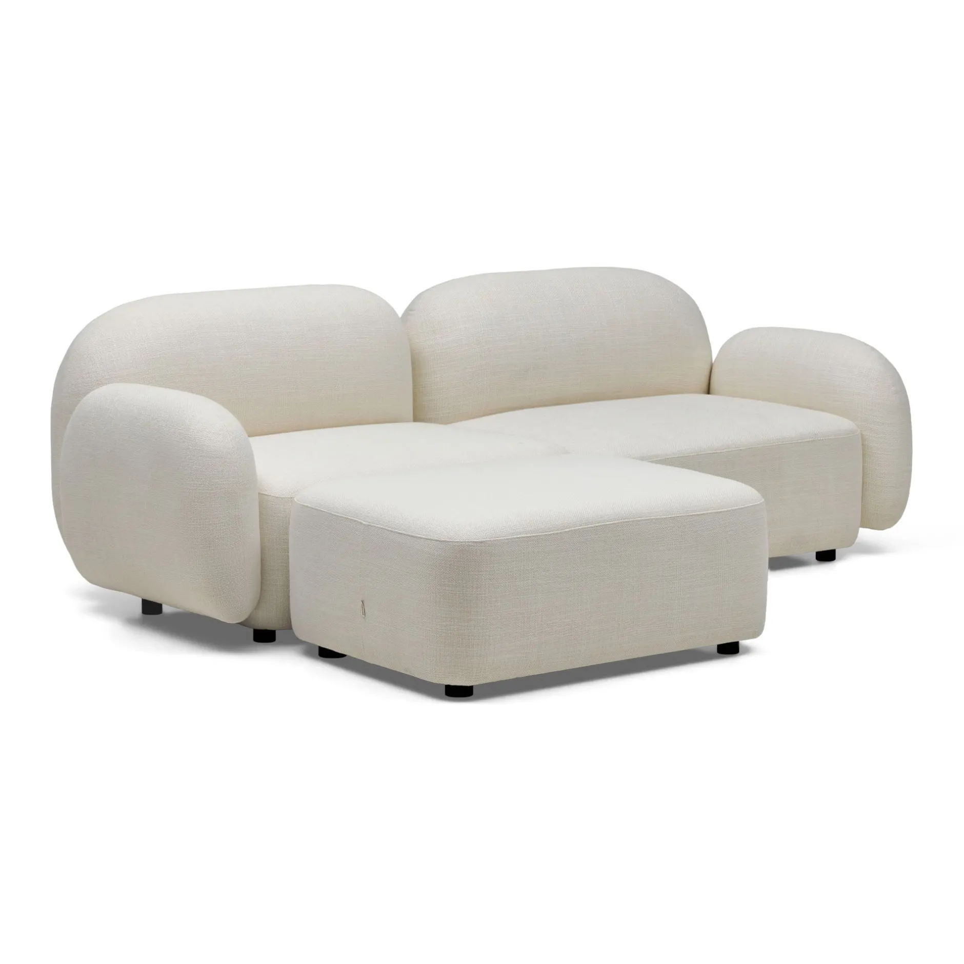 Best Horgans Oslo Modular Sofa 2 Seat with Ottoman Frosted Ivory