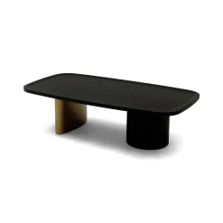Best Horgans Oval Coffee Table & Gold Sample Black