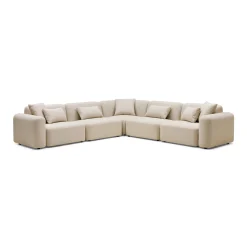 Fashion Horgans Pascal Modular Sofa 5 Seat Corner Biscuit
