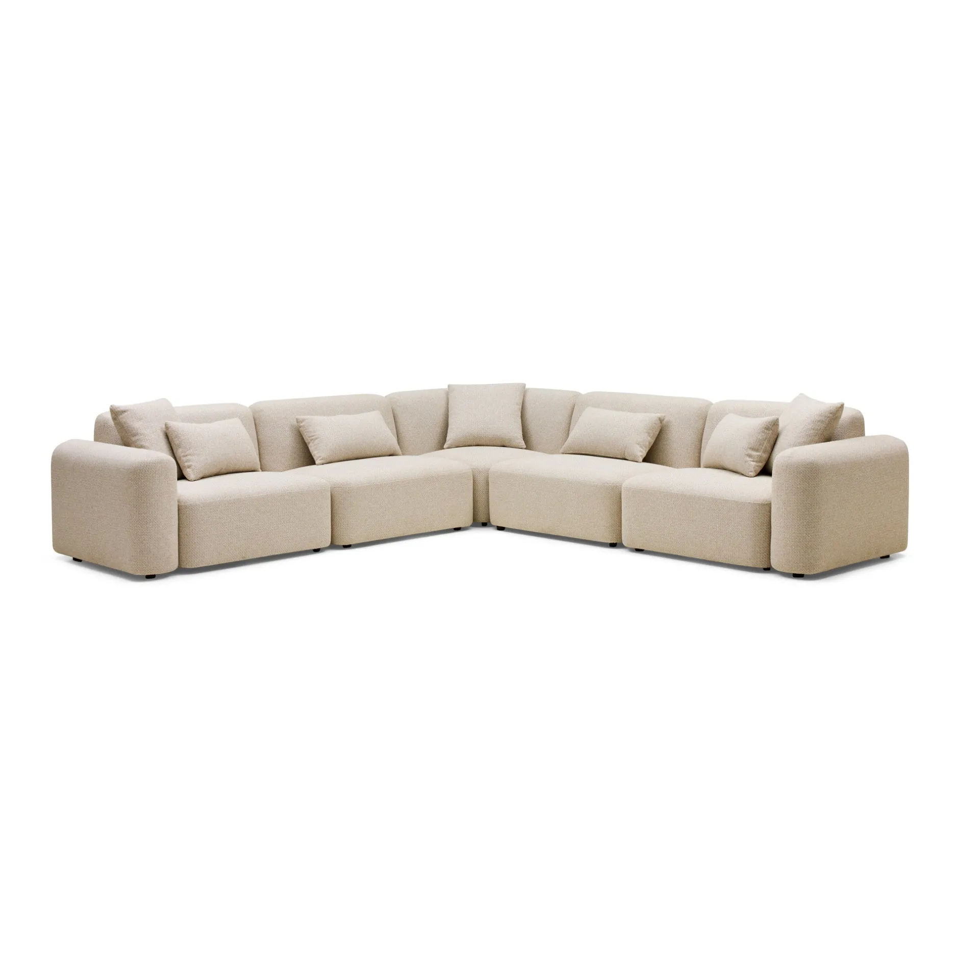 Fashion Horgans Pascal Modular Sofa 5 Seat Corner Biscuit