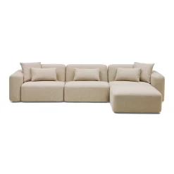 Clearance Horgans Pascal Modular Sofa 3 Seat with Ottoman Biscuit