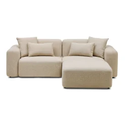 Best Horgans Pascal Modular Sofa 2 Seat with Ottoman Biscuit
