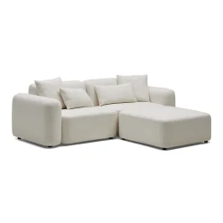 Outlet Horgans Pascal Modular Sofa 2 Seat with Ottoman Ivory White